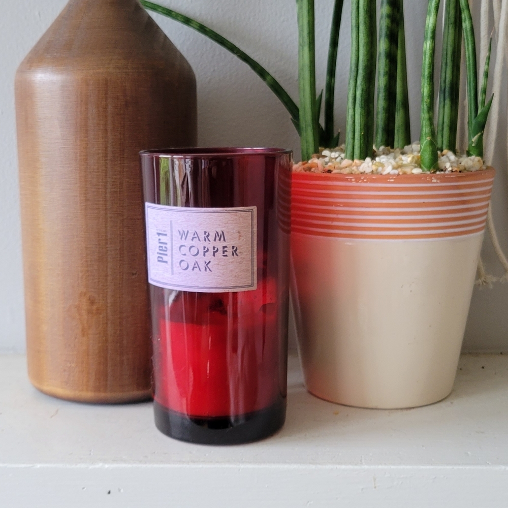 Warm copper oak candle